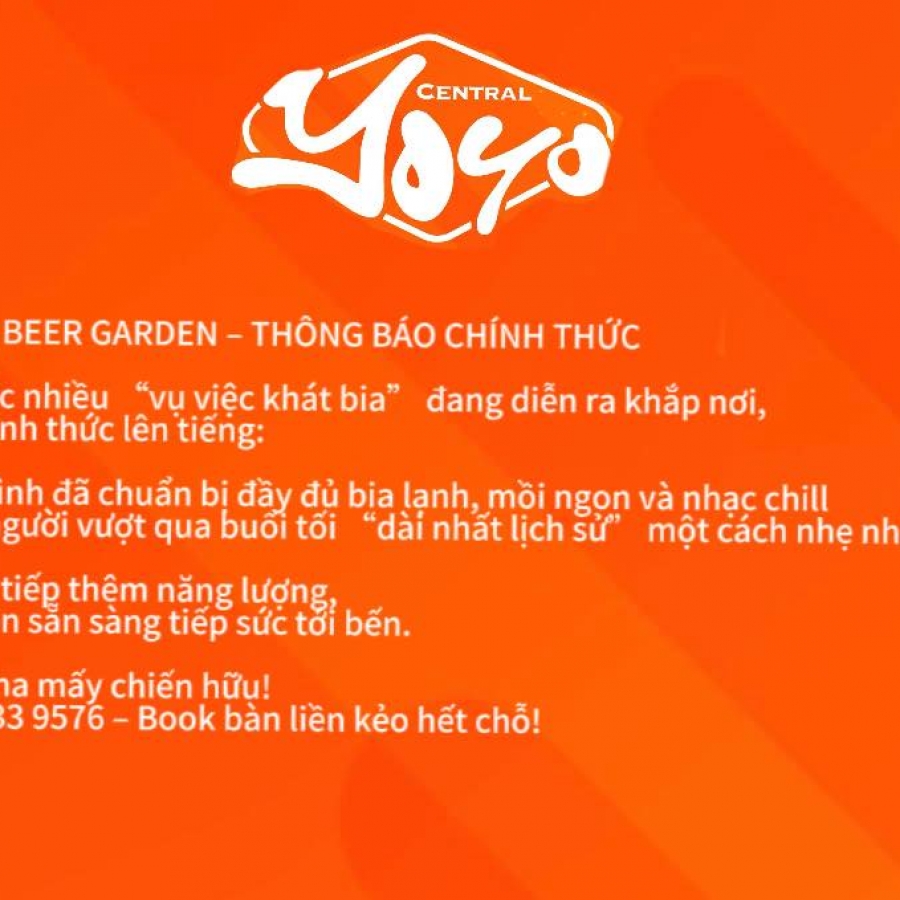 YoYo Beer Garden - Hồ Con Rùa THÔNG BÁO